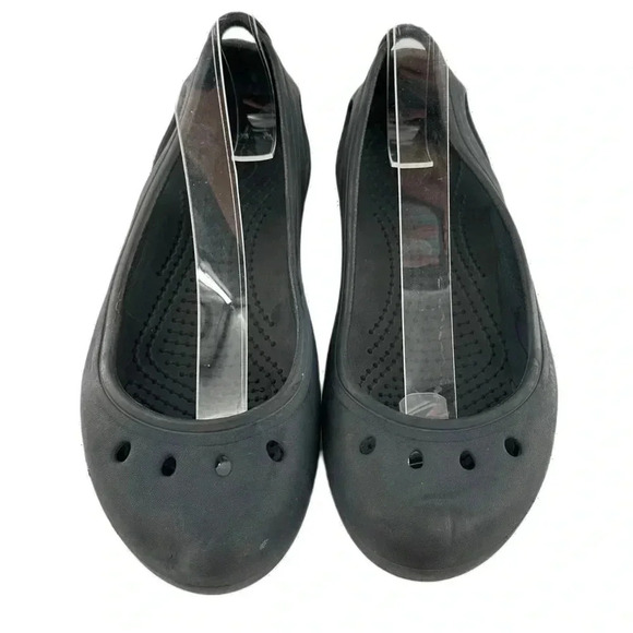 Crocs womens ballet flats size 5 black rubber balletcore - Picture 3 of 11